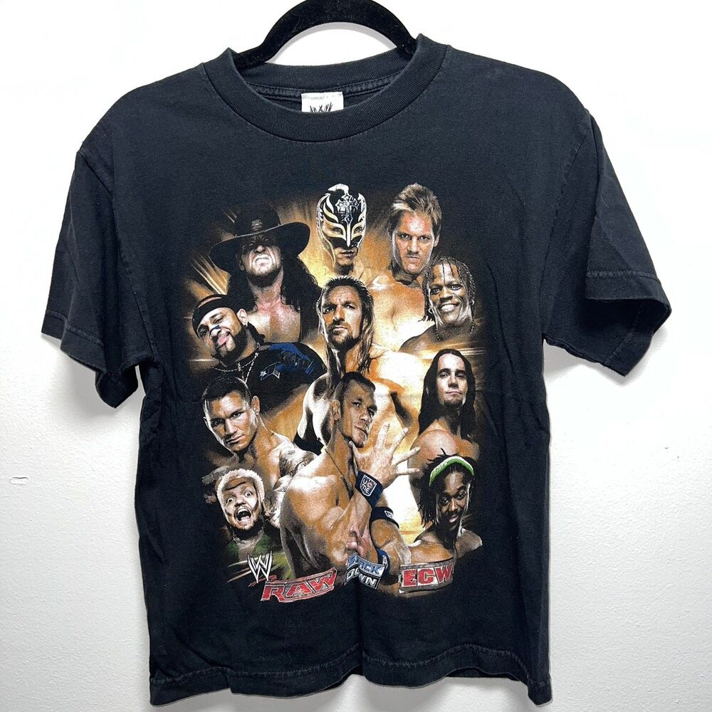 Rare Vintage 2007 WWE Raw Smack down & Ecw Official Shirt Size Youth Large